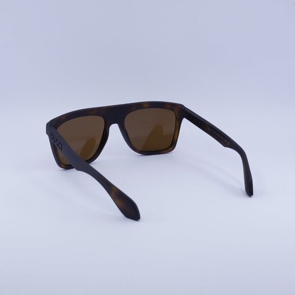 Gucci GG1570S 002 Sunglasses Matte Dark Havana Square Frame, Brown Lenses - Picture 4 of 11